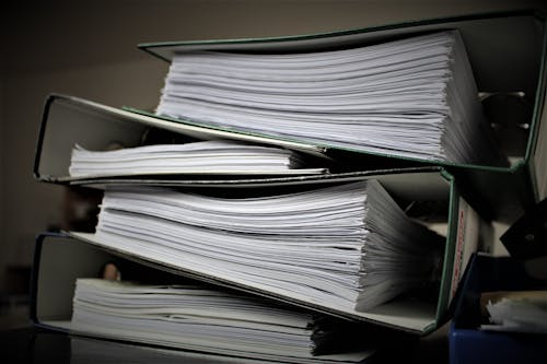 Stacked legal record files